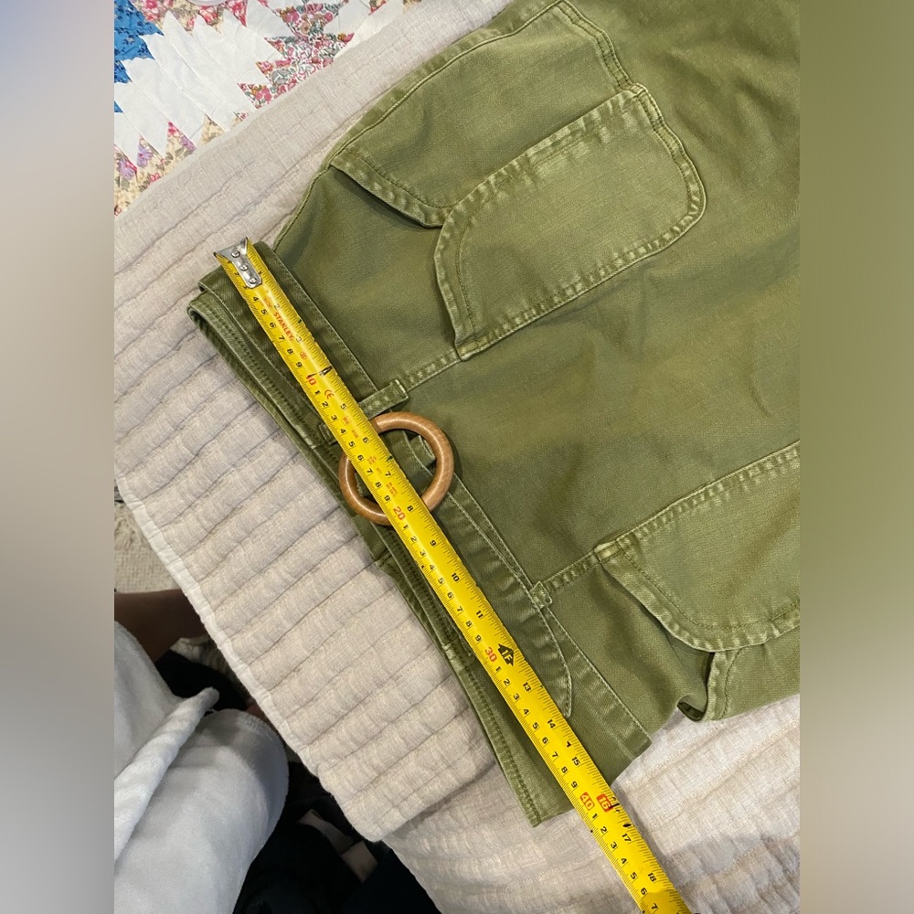 Anthropologie Pilcro Skirt Size 8 Mini Green Twill Pockets - Picture 5 of 6